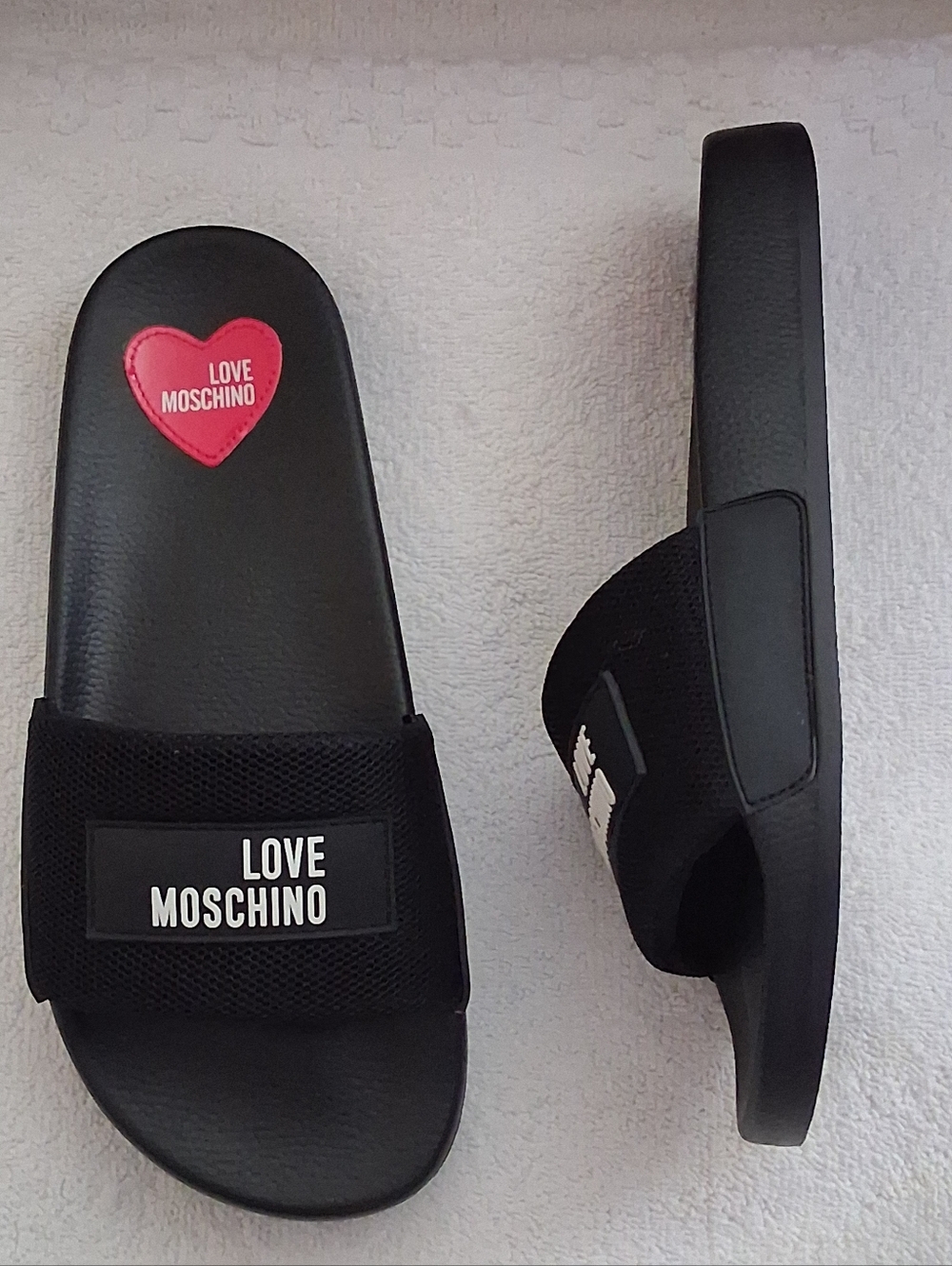 Love Moschino Black Slide Sandals